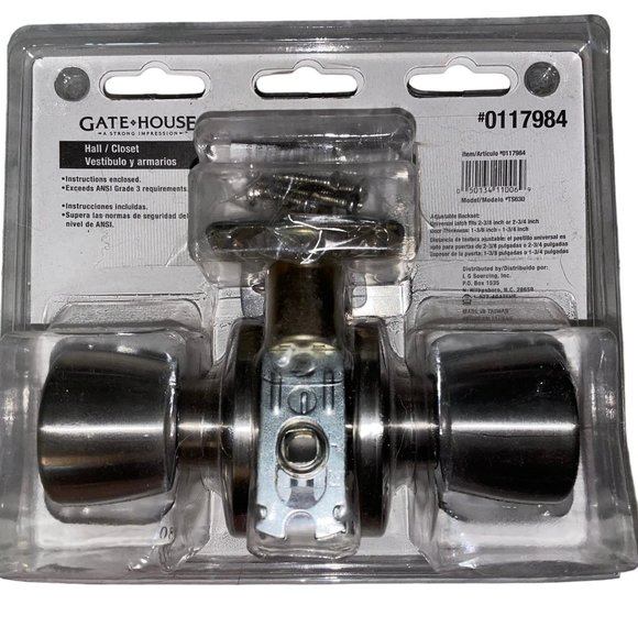 Hall Closet Nickel Door Knob Set Gate House Satin Silver Kit New Gatehouse - Picture 3 of 7